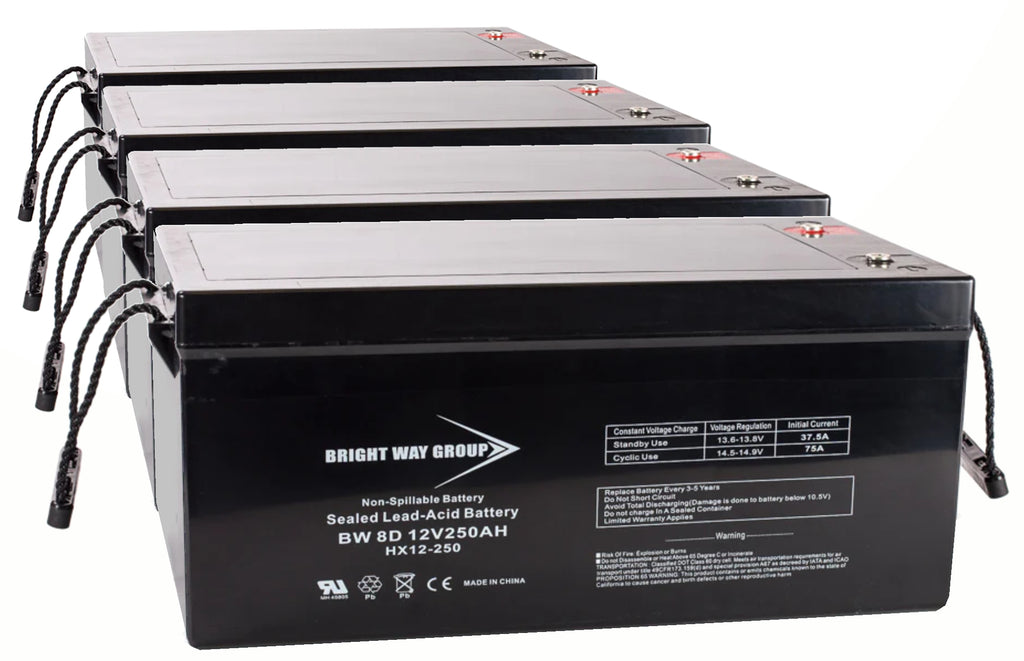 12V 250AH Batteries ($3,000 minimum order, no freight charges)