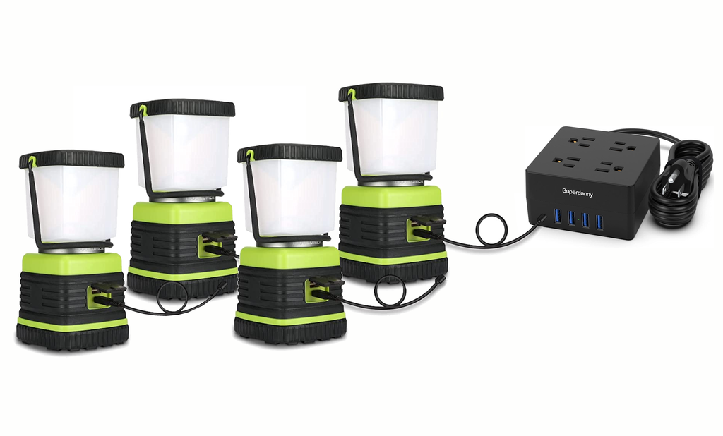 Emergency Recharable Lanterns with Power Strip
